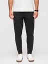 Ombre Clothing Pánské tepláky JOGGER s kontrastními vsadkami a kapsami na stehnech - černé V1 OM-PASK-0222 Ombre Clothing