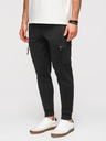 Ombre Clothing Pánské tepláky JOGGER s kontrastními vsadkami a kapsami na stehnech - černé V1 OM-PASK-0222 Ombre Clothing
