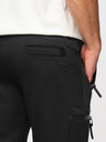 Ombre Clothing Pánské tepláky JOGGER s kontrastními vsadkami a kapsami na stehnech - černé V1 OM-PASK-0222 Ombre Clothing