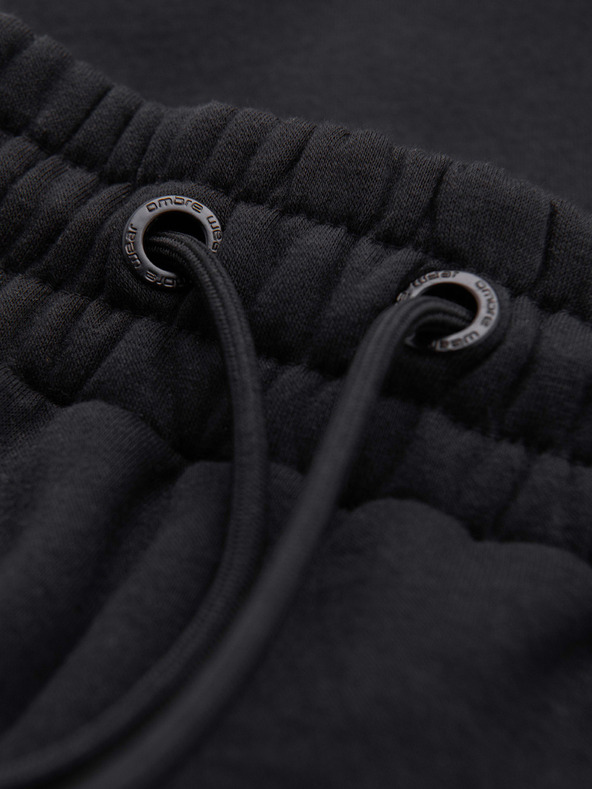 Ombre Clothing Pánské tepláky JOGGER s kontrastními vsadkami a kapsami na stehnech - černé V1 OM-PASK-0222 Ombre Clothing