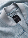 Ombre Clothing Pánská džínová bunda bomber s efektem stone wash - světle modrá V3 OM-JADJ-0163 Ombre Clothing