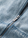 Ombre Clothing Pánská džínová bunda bomber s efektem stone wash - světle modrá V3 OM-JADJ-0163 Ombre Clothing