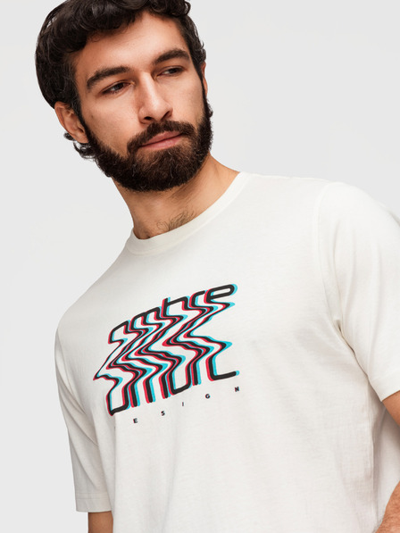 Ombre Clothing Pánské bavlněné tričko s ombré potiskem - bílé V2 OM-TSPT-0286 Ombre Clothing