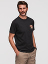 Ombre Clothing Pánské bavlněné tričko regular fit s potiskem vitage tetování - V2 black OM-TSPT-0257 Ombre Clothing