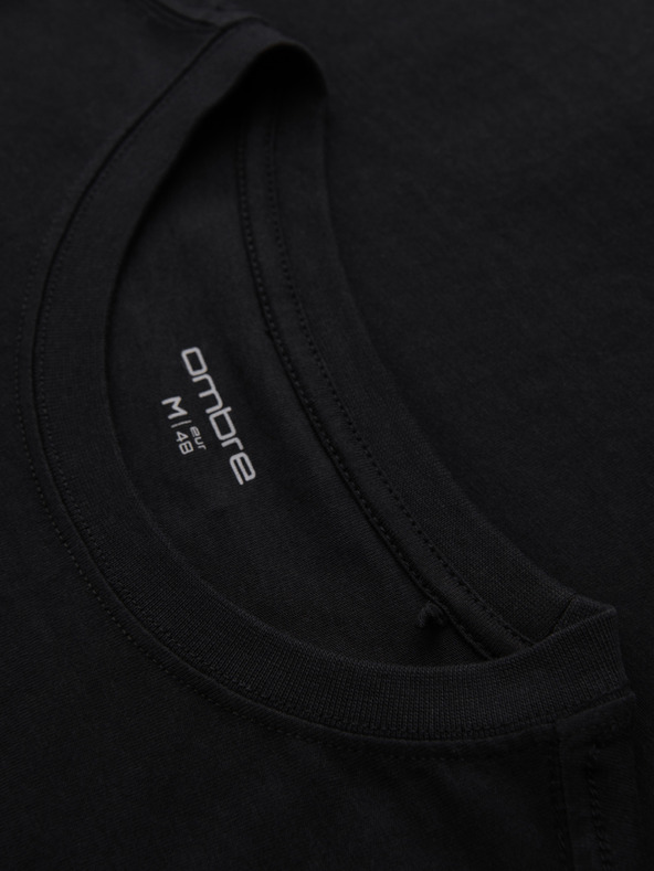Ombre Clothing Pánské bavlněné tričko regular fit s potiskem vitage tetování - V2 black OM-TSPT-0257 Ombre Clothing