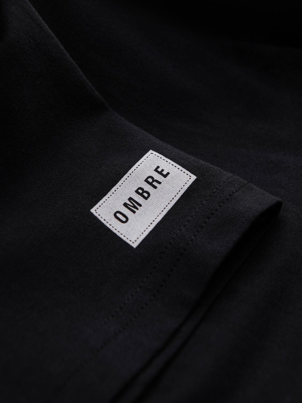 Ombre Clothing Pánské bavlněné tričko s potiskem College - V2 black OM-TSPT-0269 Ombre Clothing