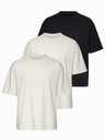Ombre Clothing Tričko OM-TSBC-0291 - off white/off white/black Ombre Clothing