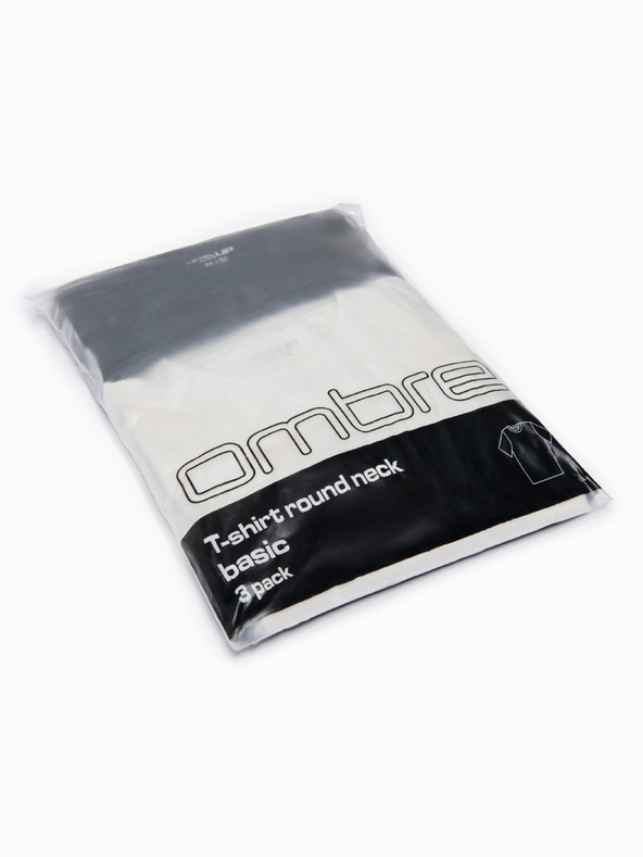 Ombre Clothing Tričko OM-TSBC-0291 - off white/off white/black Ombre Clothing