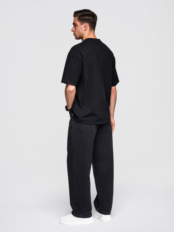 Ombre Clothing Tričko OM-TSBC-0291 - off white/off white/black Ombre Clothing