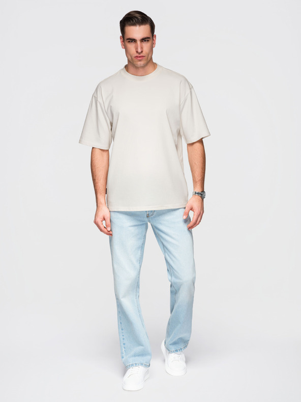 Ombre Clothing Tričko OM-TSBC-0291 - off white/off white/black Ombre Clothing