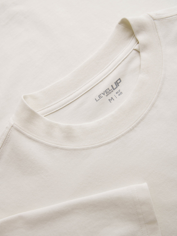 Ombre Clothing Tričko OM-TSBC-0291 - off white/off white/black Ombre Clothing