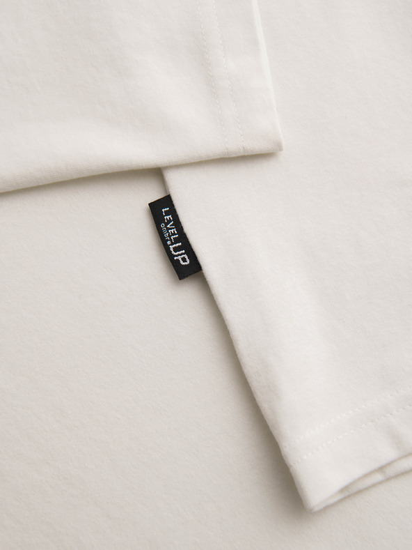 Ombre Clothing Tričko OM-TSBC-0291 - off white/off white/black Ombre Clothing