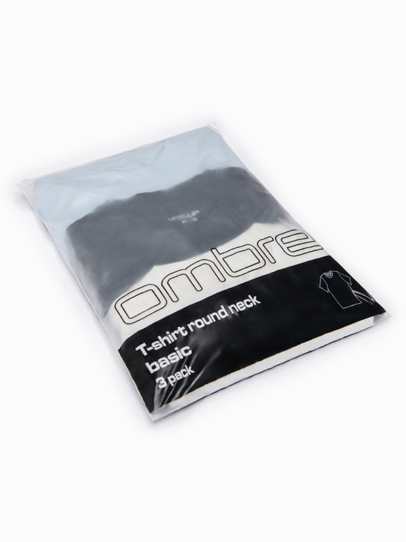 Ombre Clothing Tričko OM-TSBC-0291 - černá/světle modrá/bílá Ombre Clothing