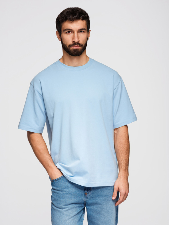 Ombre Clothing Tričko OM-TSBC-0291 - černá/světle modrá/bílá Ombre Clothing
