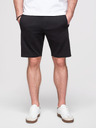 Ombre Clothing Pánské bavlněné šortky se stahovací šňůrkou a kapsami - černé V5 OM-SRBS-0205 Ombre Clothing