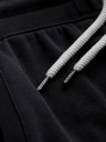 Ombre Clothing Pánské bavlněné šortky se stahovací šňůrkou a kapsami - černé V5 OM-SRBS-0205 Ombre Clothing