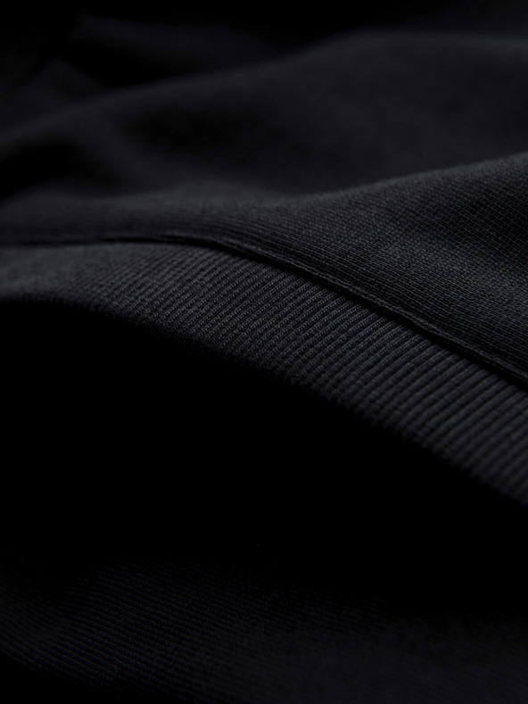 Ombre Clothing Pánské bavlněné šortky se stahovací šňůrkou a kapsami - černé V5 OM-SRBS-0205 Ombre Clothing