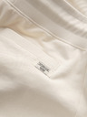 Ombre Clothing Pánské bavlněné šortky s lemem a kapsami - krémové V12 OM-SRBS-0205 Ombre Clothing