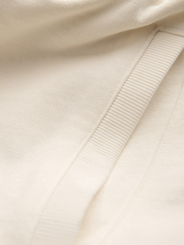 Ombre Clothing Pánské bavlněné šortky s lemem a kapsami - krémové V12 OM-SRBS-0205 Ombre Clothing