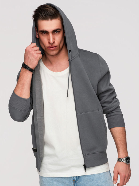 Ombre Clothing Pánská bavlněná mikina BASIC s rozepínáním  Ombre Clothing