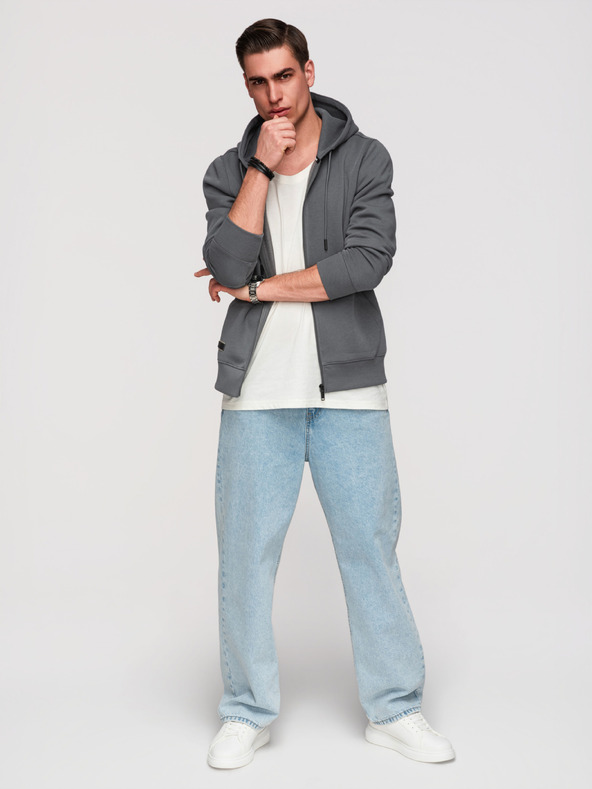 Ombre Clothing Pánská bavlněná mikina BASIC s rozepínáním  Ombre Clothing