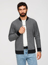 Ombre Clothing Pánská pletená bunda bomber - černá