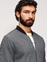 Ombre Clothing Pánská pletená bunda bomber - černá