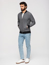 Ombre Clothing Pánská pletená bunda bomber - černá