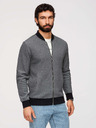 Ombre Clothing Pánská pletená bunda bomber - černá