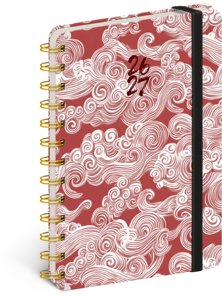 NOTIQUE NOTIQUE Spirálový 18měsíční diář Petito – Mraky 2026/2027, 13 x 18 cm