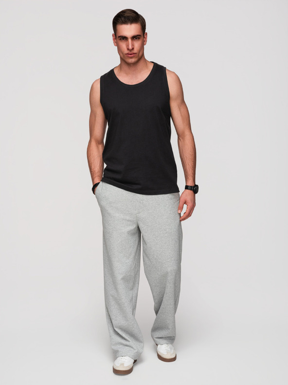 Ombre Clothing Pánské bavlněné tílko BASIC - černé V3 OM-TSBT-0272 Ombre Clothing
