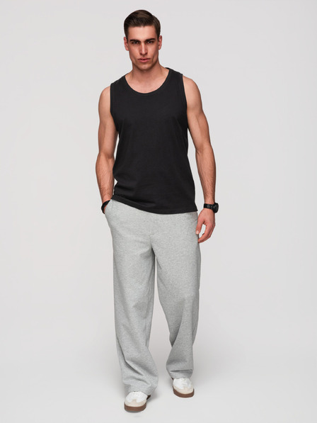Ombre Clothing Pánské bavlněné tílko BASIC - černé V3 OM-TSBT-0272 Ombre Clothing