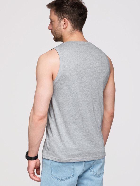 Ombre Clothing Pánské bavlněné tílko BASIC - šedý melanž V2 OM-TSBT-0272 Ombre Clothing