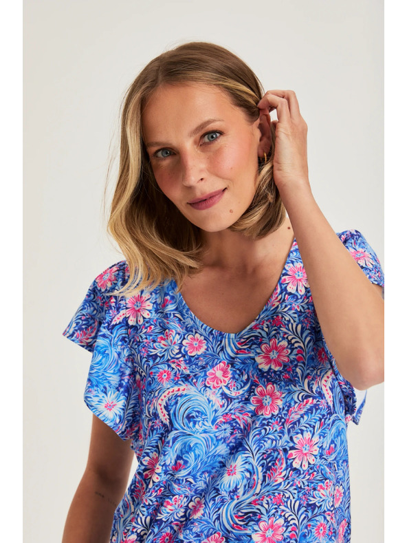 Moodo Vzorovaná halenka modrá Moodo