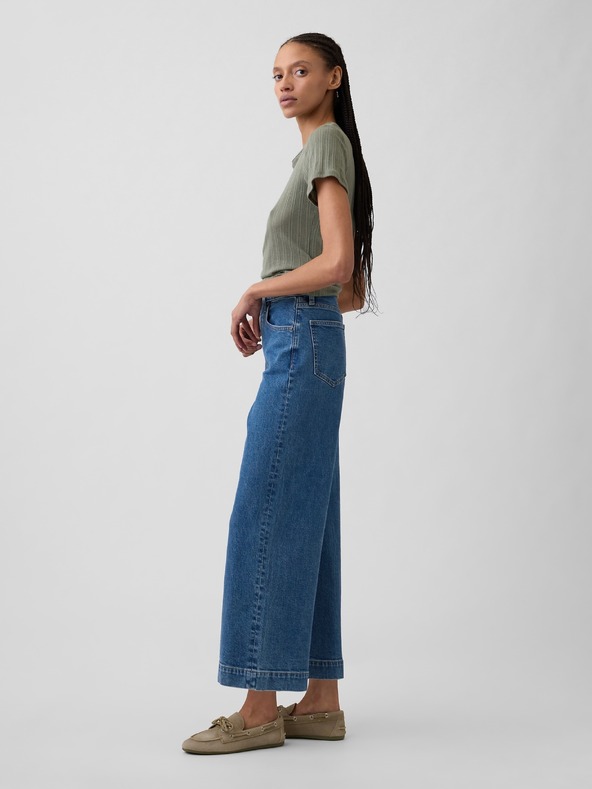 GAP Džíny High Rise Wide-Leg Crop GAP
