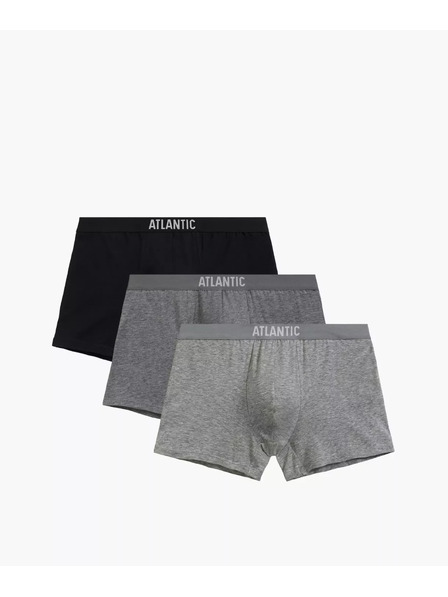 Atlantic 3-PACK Boxerky šedé a černé