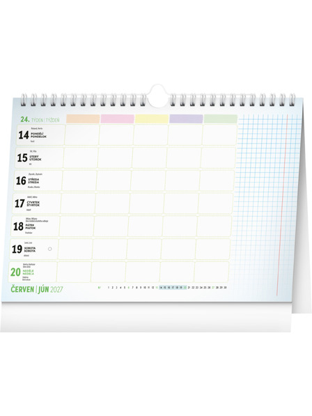 NOTIQUE NOTIQUE Školní plánovací kalendář s háčkem 2027, 30 x 21 cm