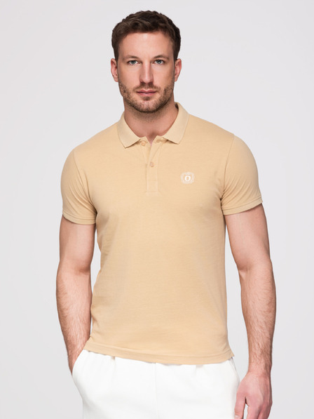 Ombre Clothing Pánské bavlněné polo tričko BASIC - černé/bílé/béžové V7 OM-POBS-0171 Ombre Clothing