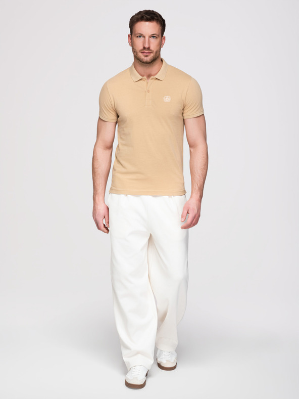 Ombre Clothing Pánské bavlněné polo tričko BASIC - černé/bílé/béžové V7 OM-POBS-0171 Ombre Clothing