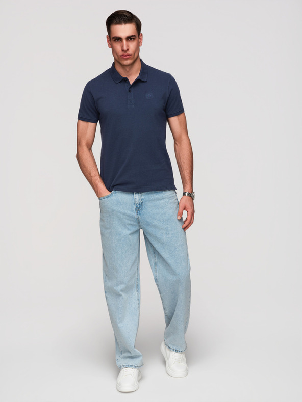 Ombre Clothing Pánská bavlněná polokošile BASIC - černá/tmavě modrá/bílá V1 OM-POBS-0171 Ombre Clothing