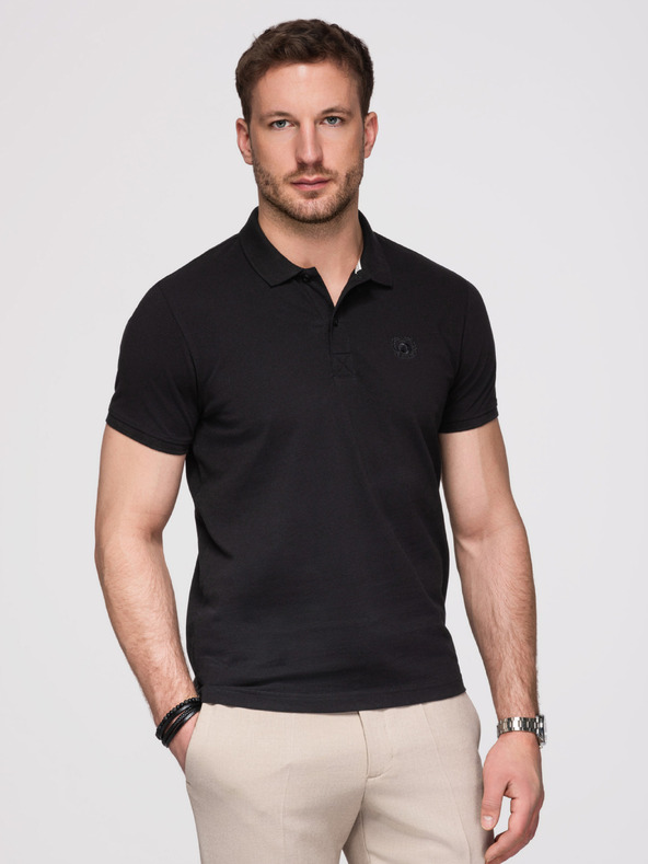 Ombre Clothing Pánská bavlněná polokošile BASIC - černá/tmavě modrá/bílá V1 OM-POBS-0171 Ombre Clothing