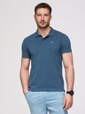 Ombre Clothing Pánská bavlněná polokošile BASIC - bílá/hnědá/tmavě modrá V4 OM-POBS-0171 Ombre Clothing
