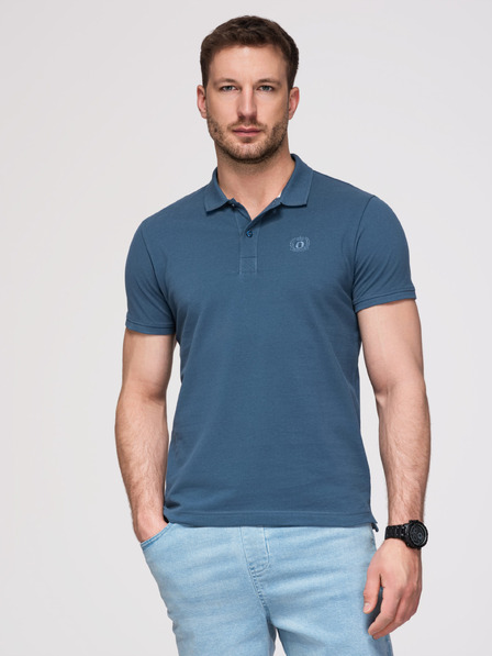 Ombre Clothing Pánská bavlněná polokošile BASIC - bílá/hnědá/tmavě modrá V4 OM-POBS-0171 Ombre Clothing
