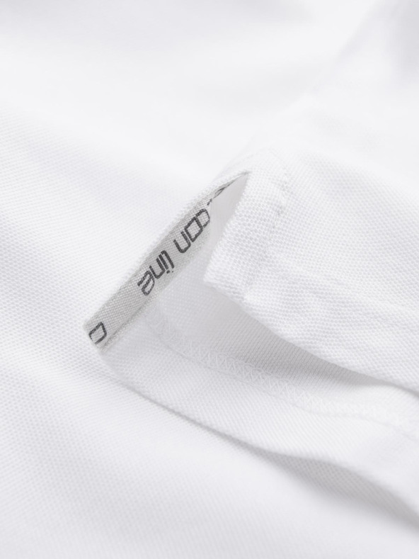 Ombre Clothing Pánská bavlněná polokošile BASIC - bílá/hnědá/tmavě modrá V4 OM-POBS-0171 Ombre Clothing