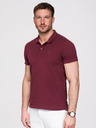 Ombre Clothing Pánská bavlněná polokošile BASIC - bílá/hnědá/tmavě modrá V4 OM-POBS-0171 Ombre Clothing