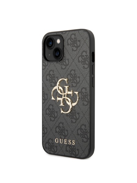 Guess Guess PU 4G Metal Logo Zadní Kryt pro iPhone 15 Grey