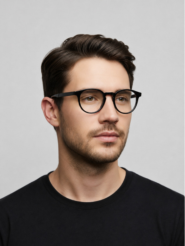 VEYREY VeyRey nerd acetátové sluneční brýle Phuffy černá obruba čirá skla