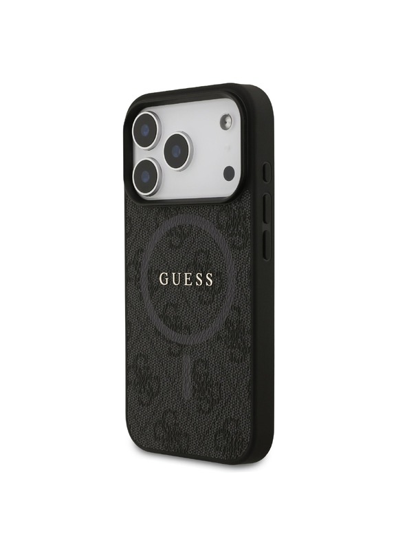 Guess Guess PU Leather 4G Colored Ring MagSafe Zadní Kryt pro iPhone 17 Pro Black