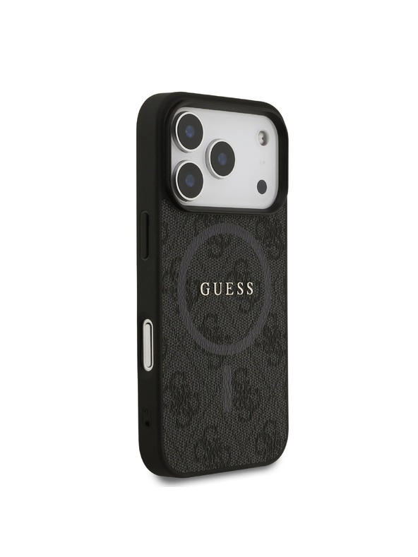 Guess Guess PU Leather 4G Colored Ring MagSafe Zadní Kryt pro iPhone 17 Pro Black