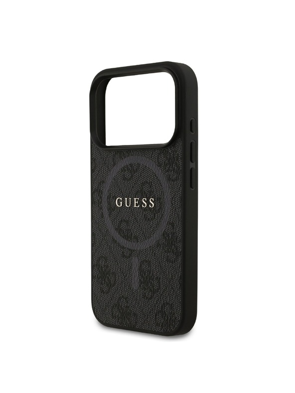 Guess Guess PU Leather 4G Colored Ring MagSafe Zadní Kryt pro iPhone 17 Pro Black